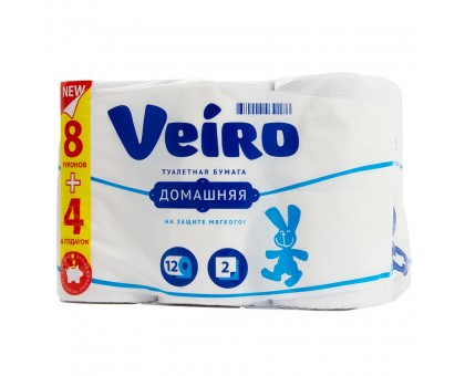 Туалетная бумага Veiro двухслойная, 12шт.