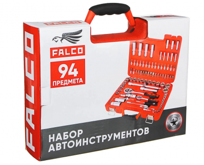 Набор автомобильных инструментов/ключей/головок/Falco 94 предмета/красный
