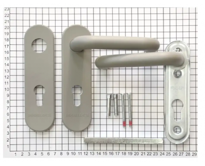 Комплект дверных ручек/серый/для технических дверей 