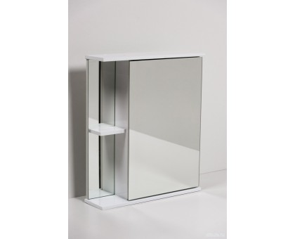 Зеркало шкаф для ванной Николь-55 Белый справа подсветка