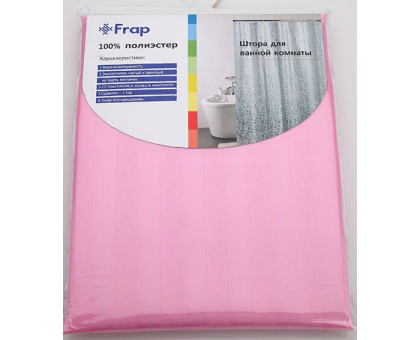 Штора для ванной F8605 розовая/текстиль 180*180 см