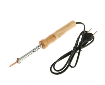 Паяльник  90 221 OSE-Pes06-40W-220В-CP (деревянная ручка, клин прямой)