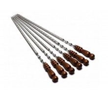 Шампур нержавеющая сталь с деревянной лакированной ручкой ШАР малый 2,5*10*400 мм
