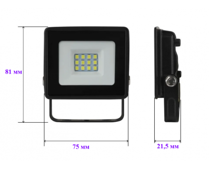 Прожектор ЭРА светодиодный LED 65К 10Вт 6500К 92*65*35 черный