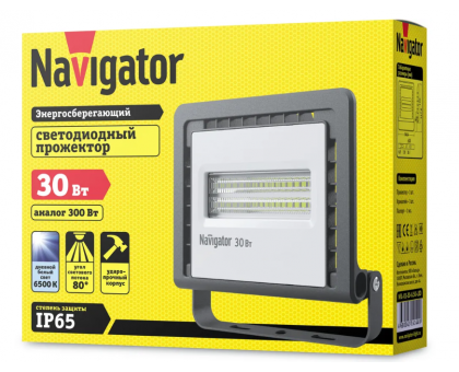 Прожектор Navigator IP54 30W 6.5К-LED черный